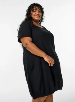 Kurzarm Kleid aus Baumwolle