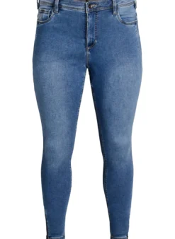 Kurze Amy Jeans mit Reißverschlussdetail.