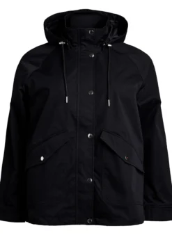Kurze Frühlingsjacke mit abnehmbarer Kapuze