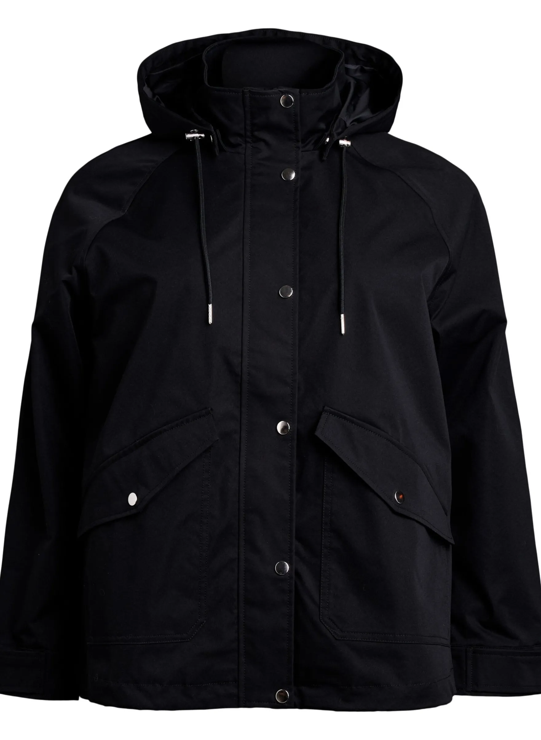 Kurze Frühlingsjacke mit abnehmbarer Kapuze