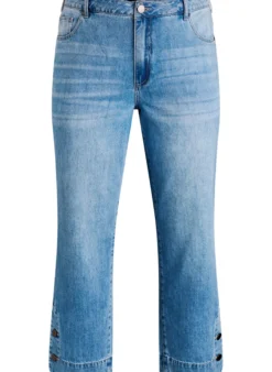 Kurze Kiana Jeans mit gerader Passform und Knopfdetails