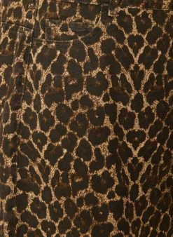 Kurzer Jeansrock mit Leo-Print und A-Linie