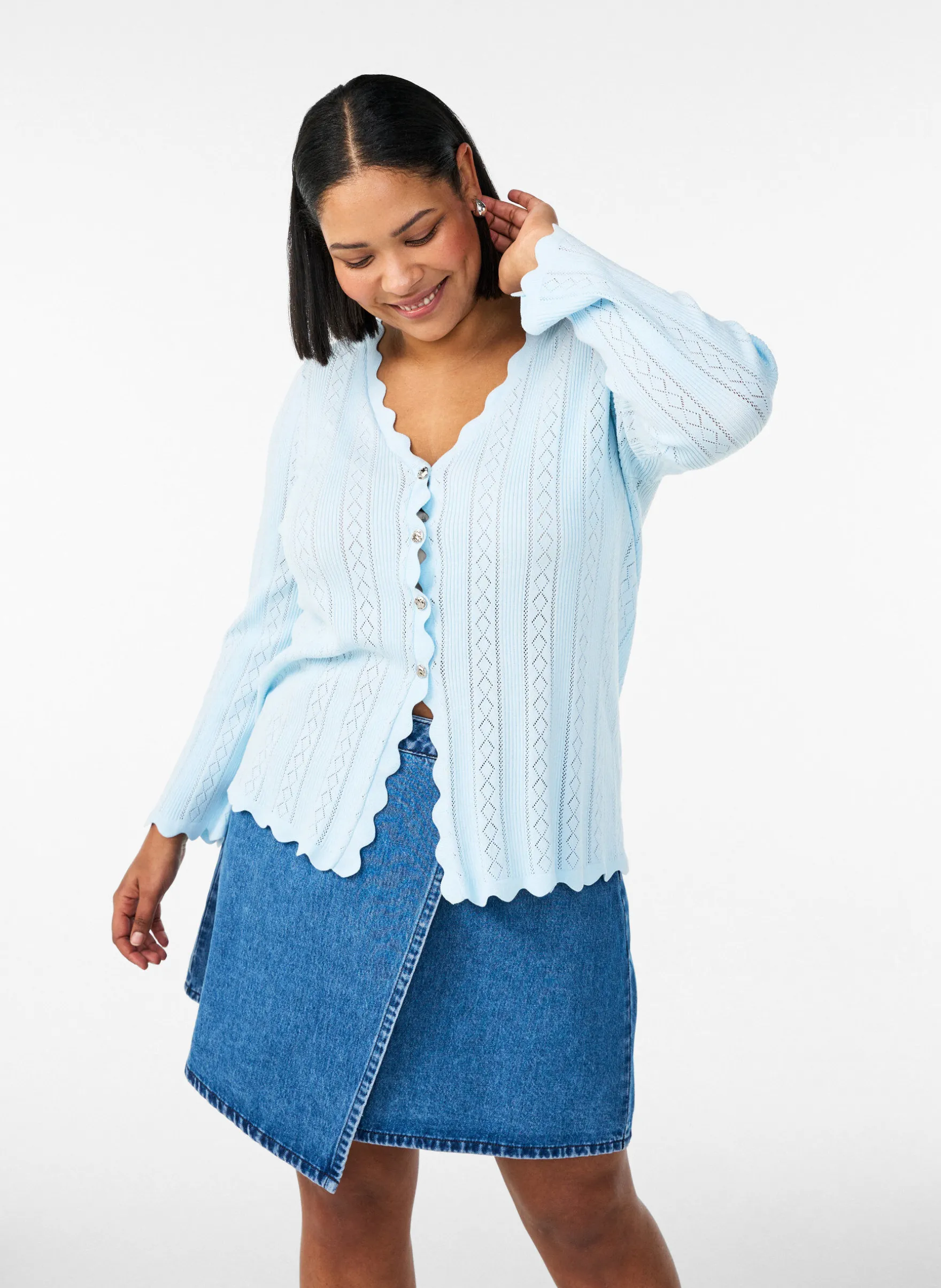 Kurzer Rock in A-Linie aus Denim