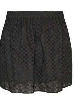 Kurzer Rock mit Broderie Anglaise und Gummizugbund