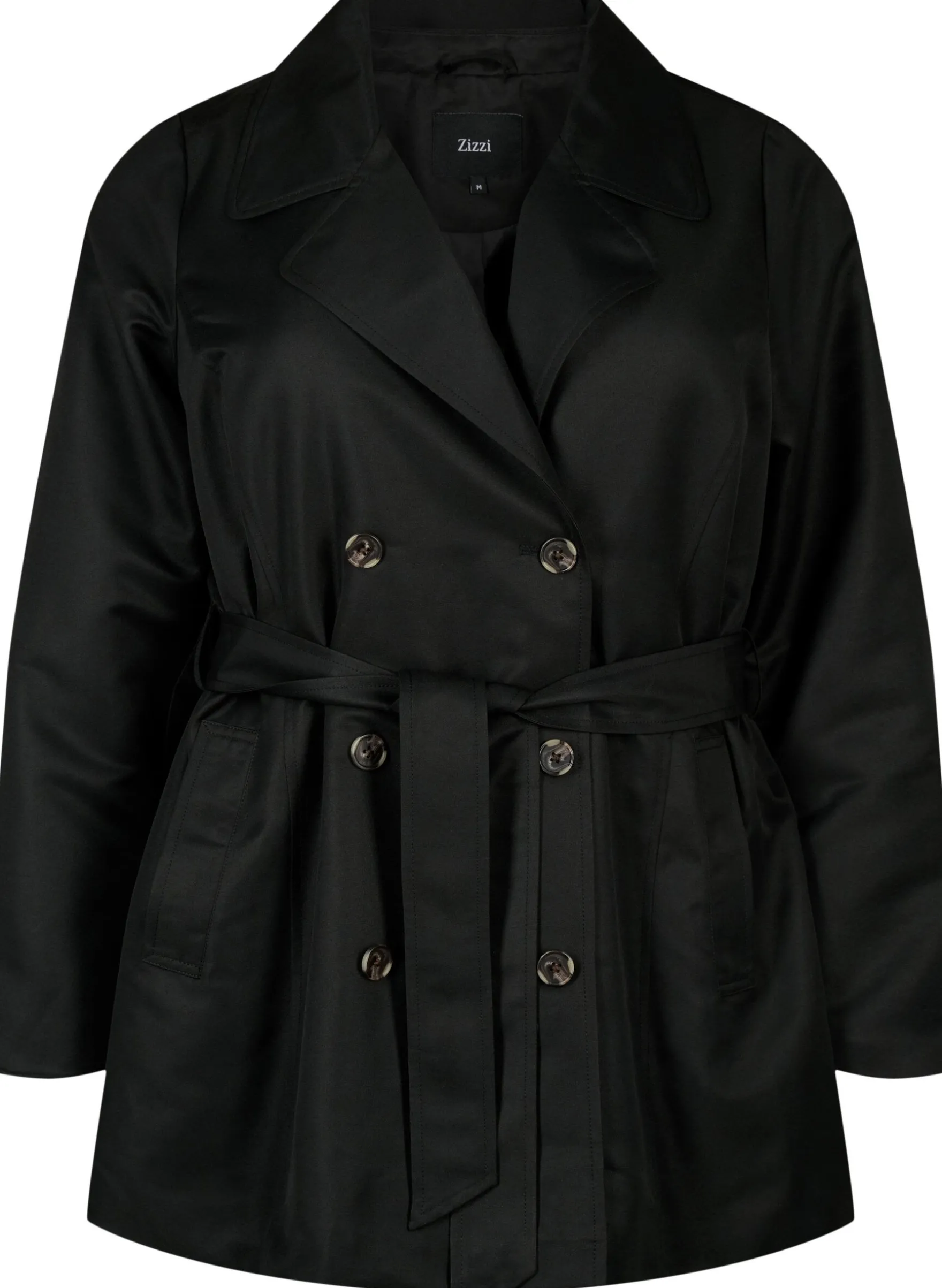Kurzer Trenchcoat mit Gürtel