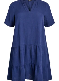 Kurzes A-Linien-Kleid aus Baumwollmusselin