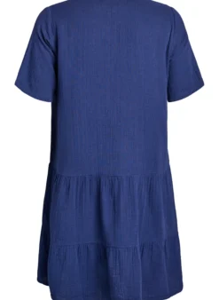 Kurzes A-Linien-Kleid aus Baumwollmusselin