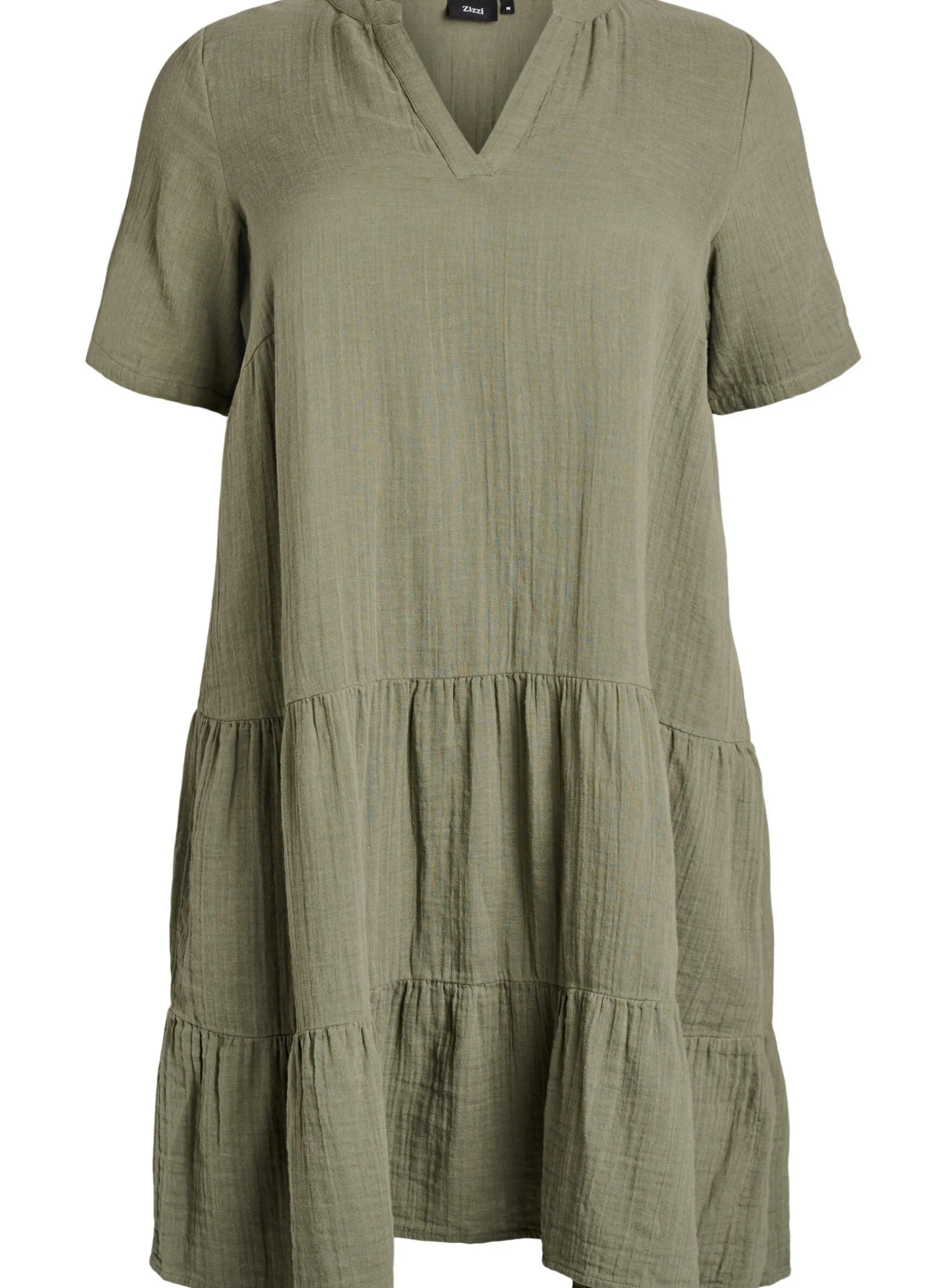 Kurzes A-Linien-Kleid aus Baumwollmusselin