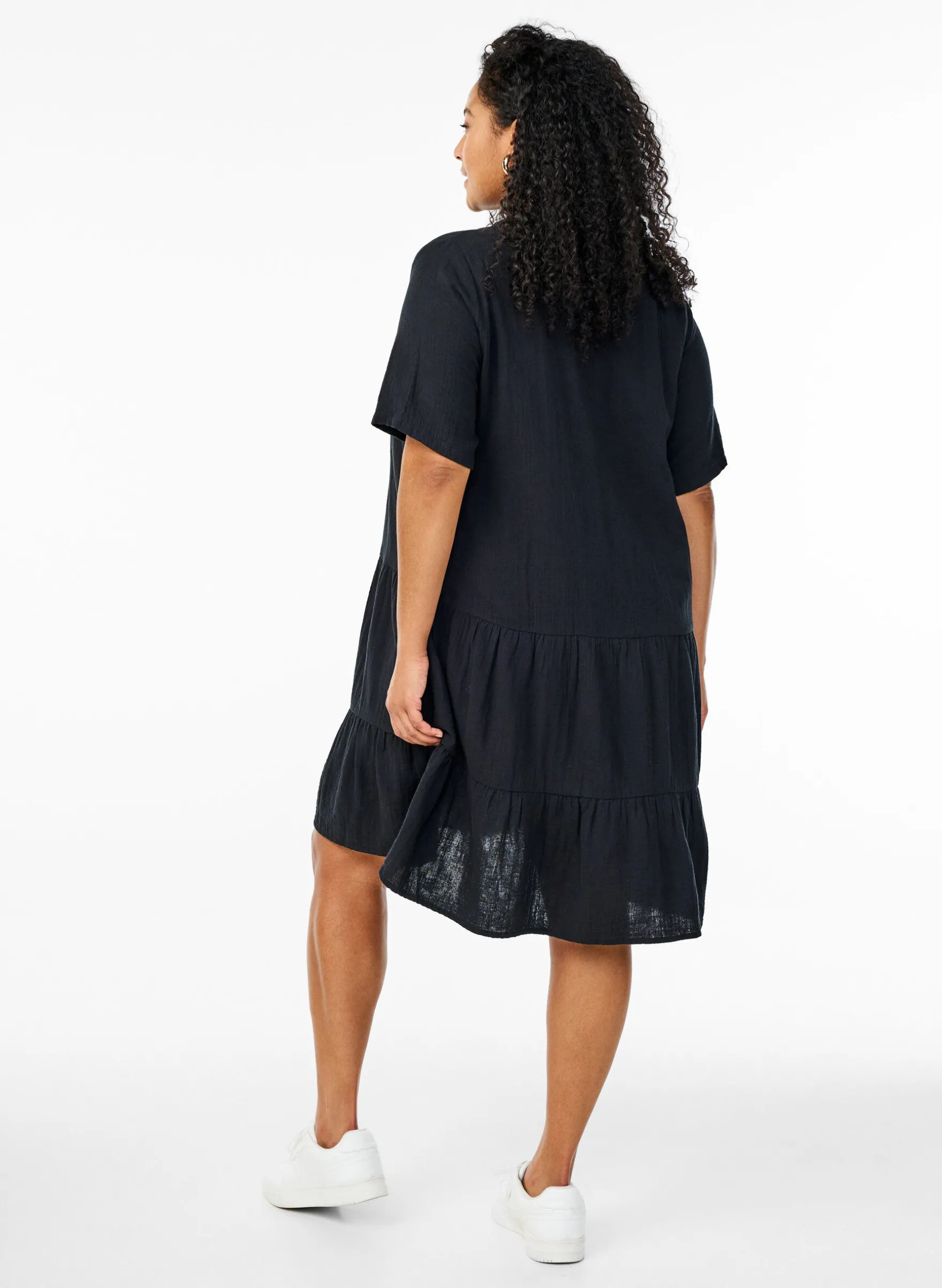 Kurzes A-Linien-Kleid aus Baumwollmusselin