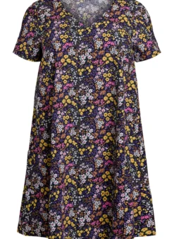 Kurzes A-Linien-Kleid mit floralem Print