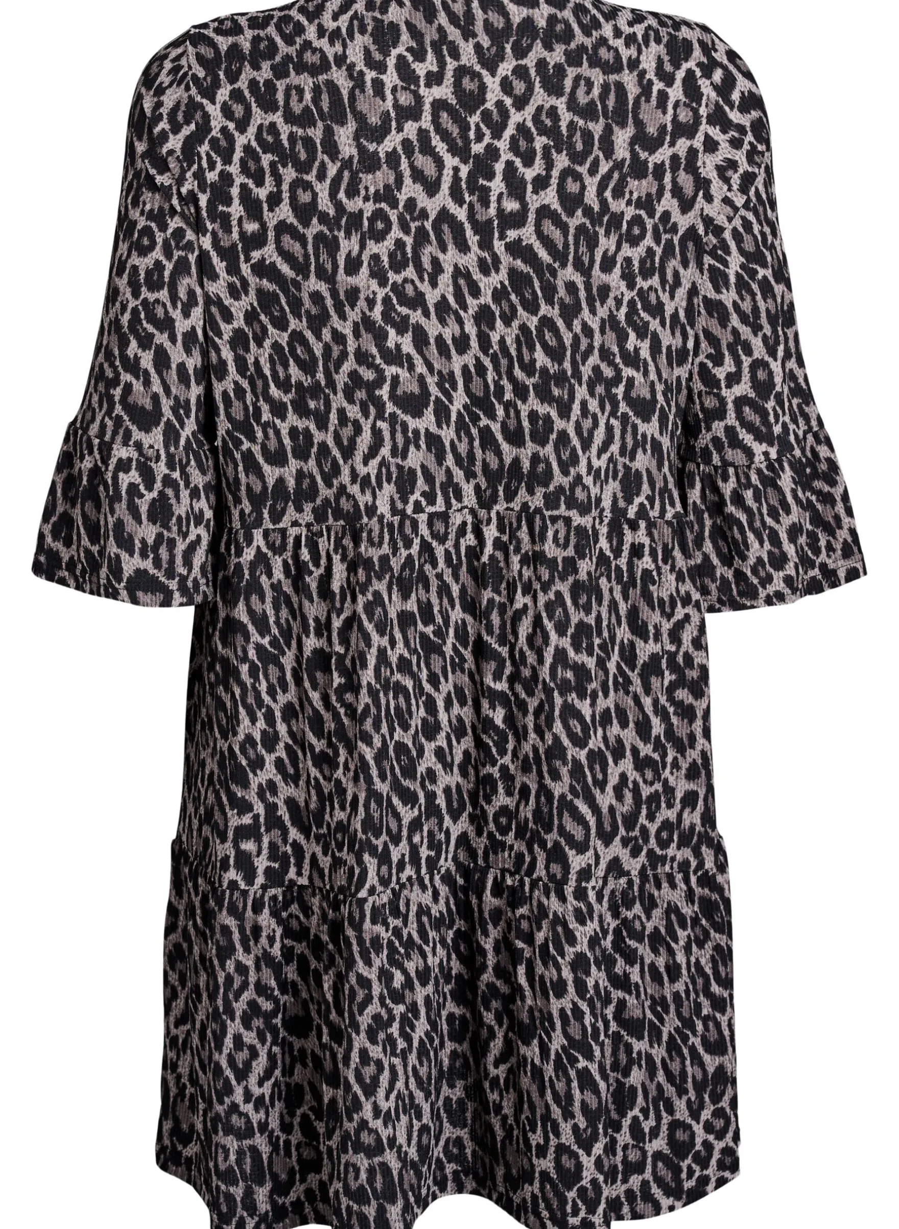 Kurzes A-Linien-Kleid mit Leopardenmuster