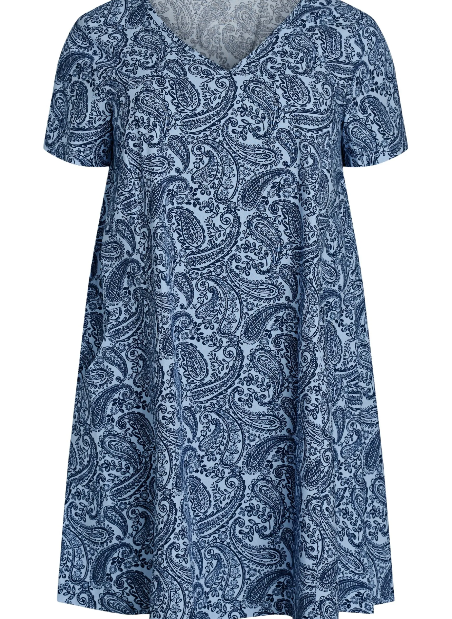 Kurzes A-Linien-Kleid mit Paisleymuster