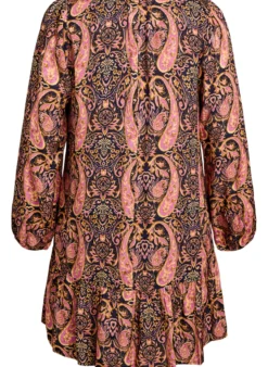Kurzes A-Linien-Kleid mit Paisleymuster