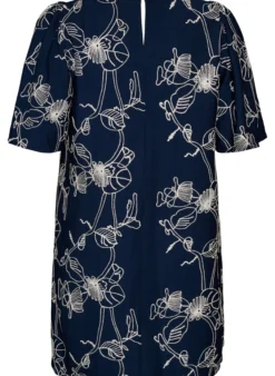 Kurzes A-Linienkleid mit Stickmuster