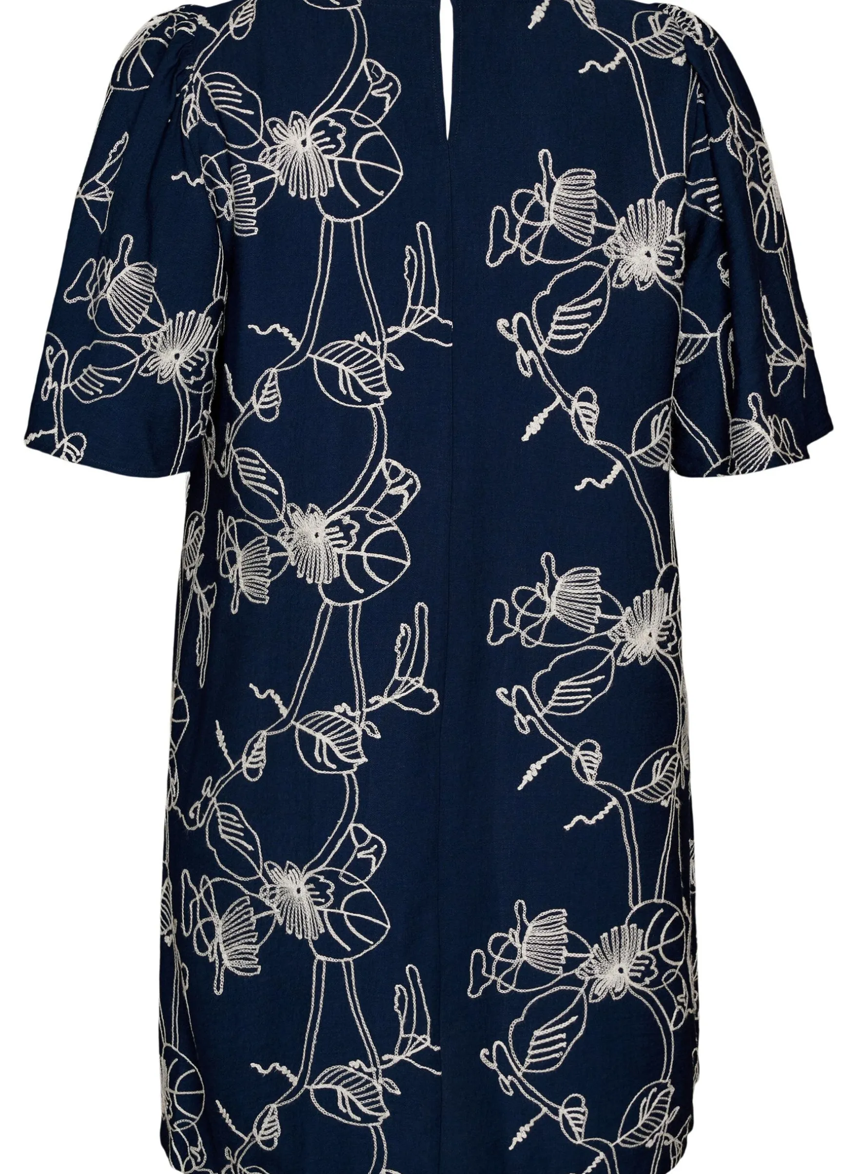 Kurzes A-Linienkleid mit Stickmuster