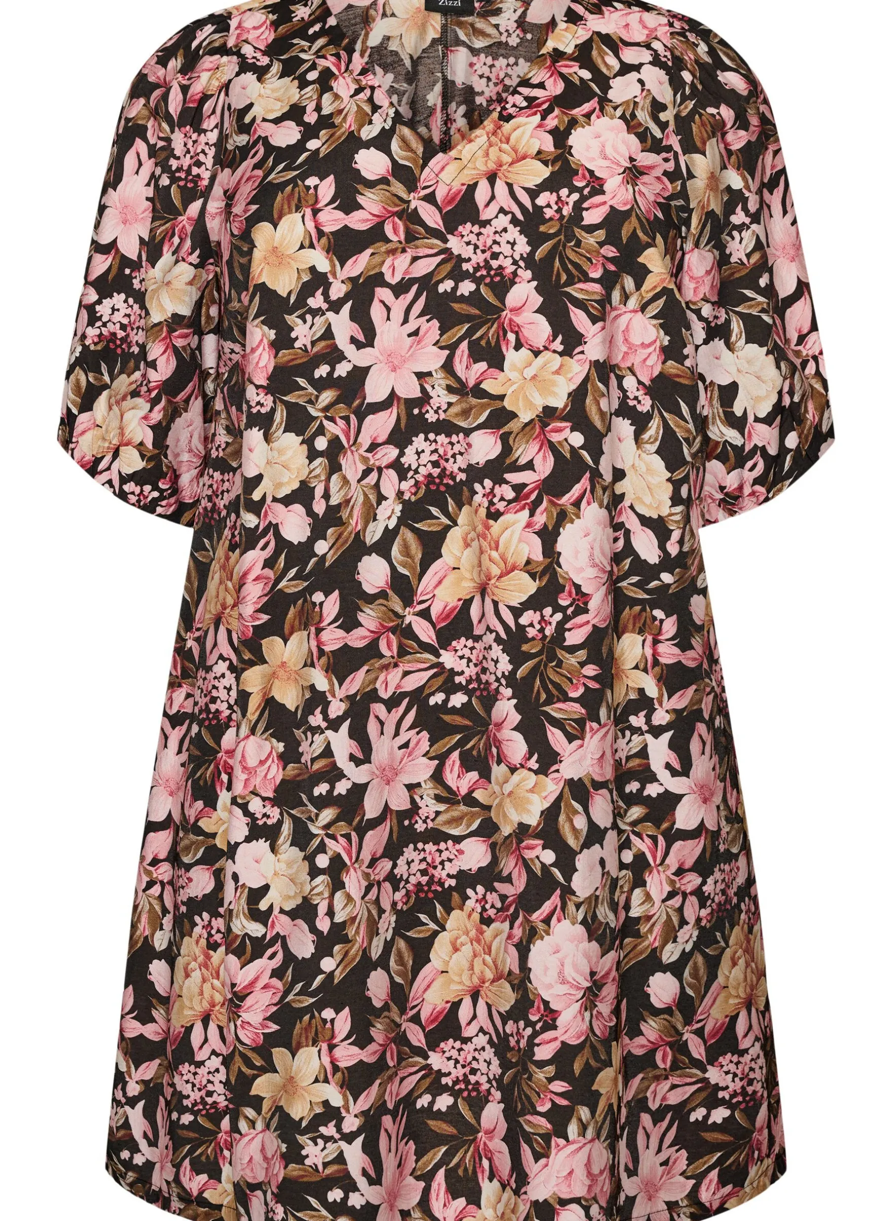 Kurzes A-Linien-Kleid mit V-Ausschnitt