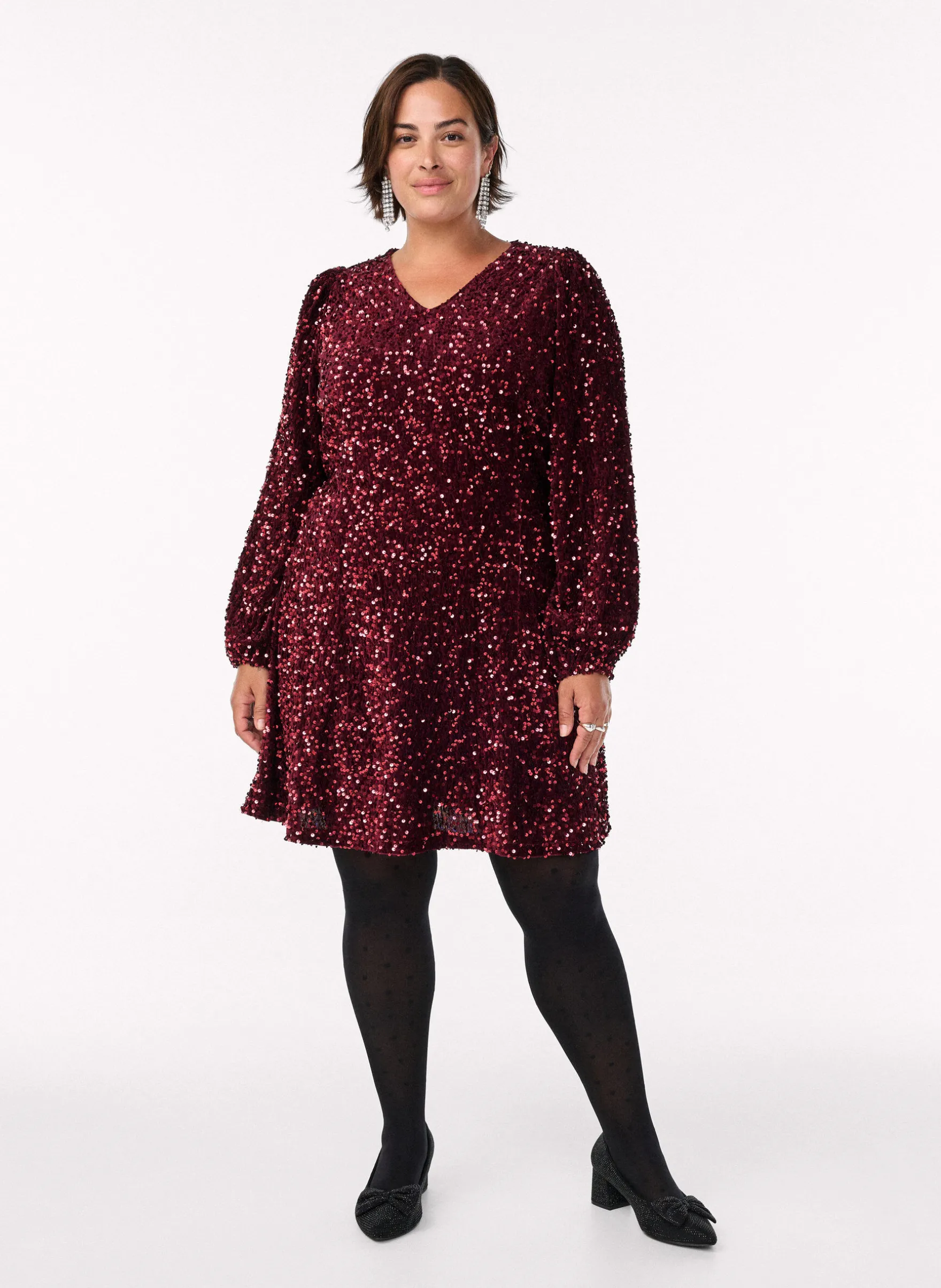 Kurzes A-Linien-Pailletten-Kleid
