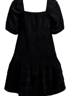 Kurzes Cordkleid mit eckigem Ausschnitt