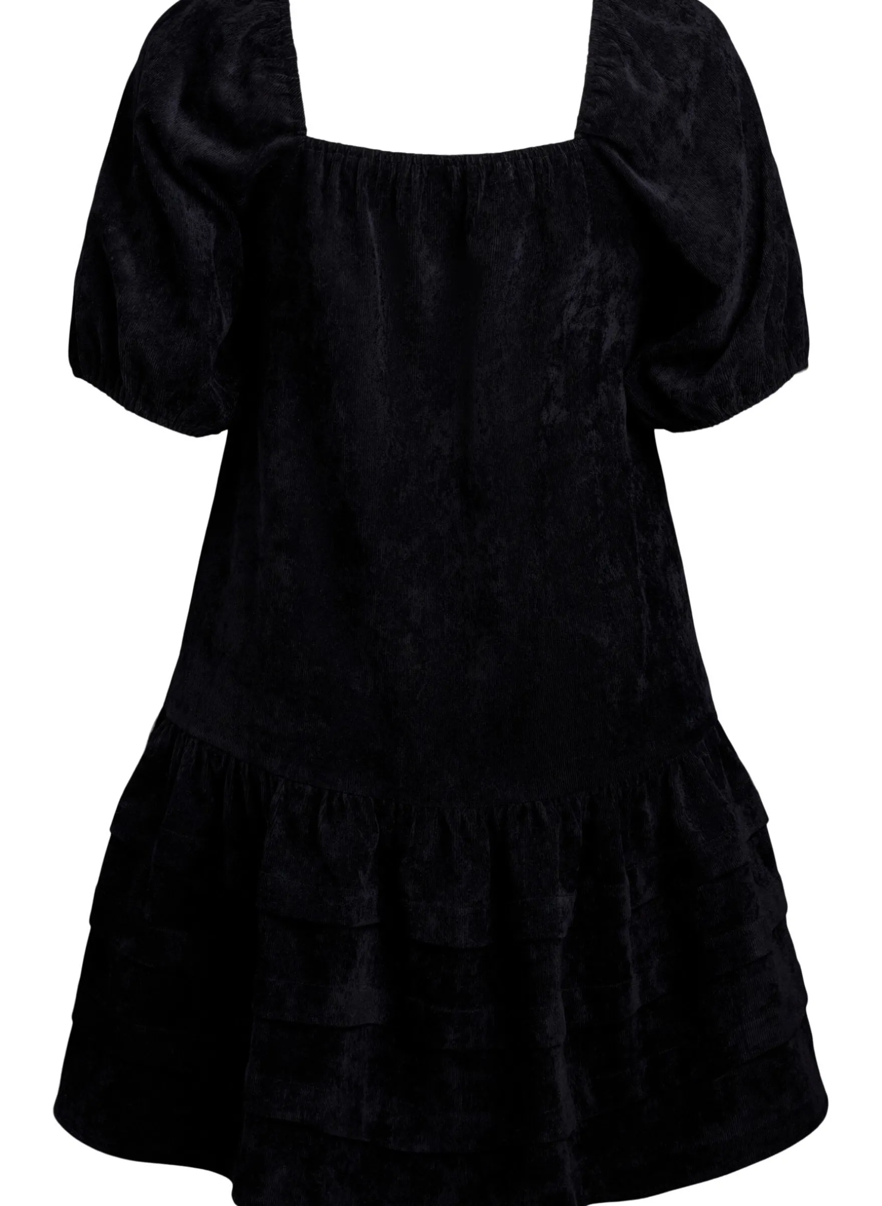 Kurzes Cordkleid mit eckigem Ausschnitt
