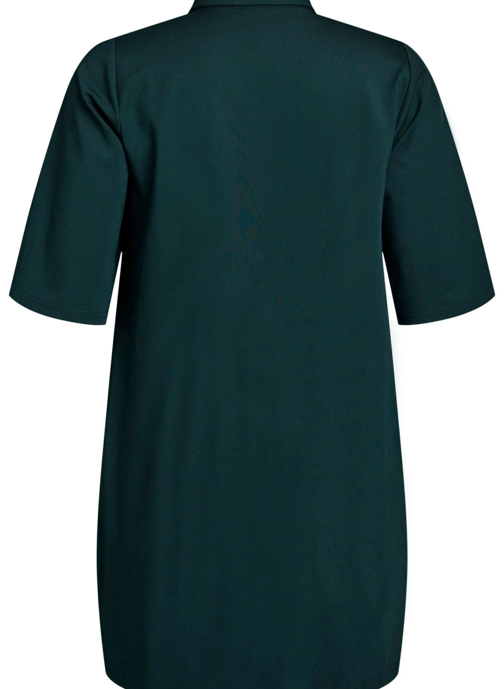 Kurzes Hemdblusenkleid aus Baumwolle mit 3/4-Ärmeln