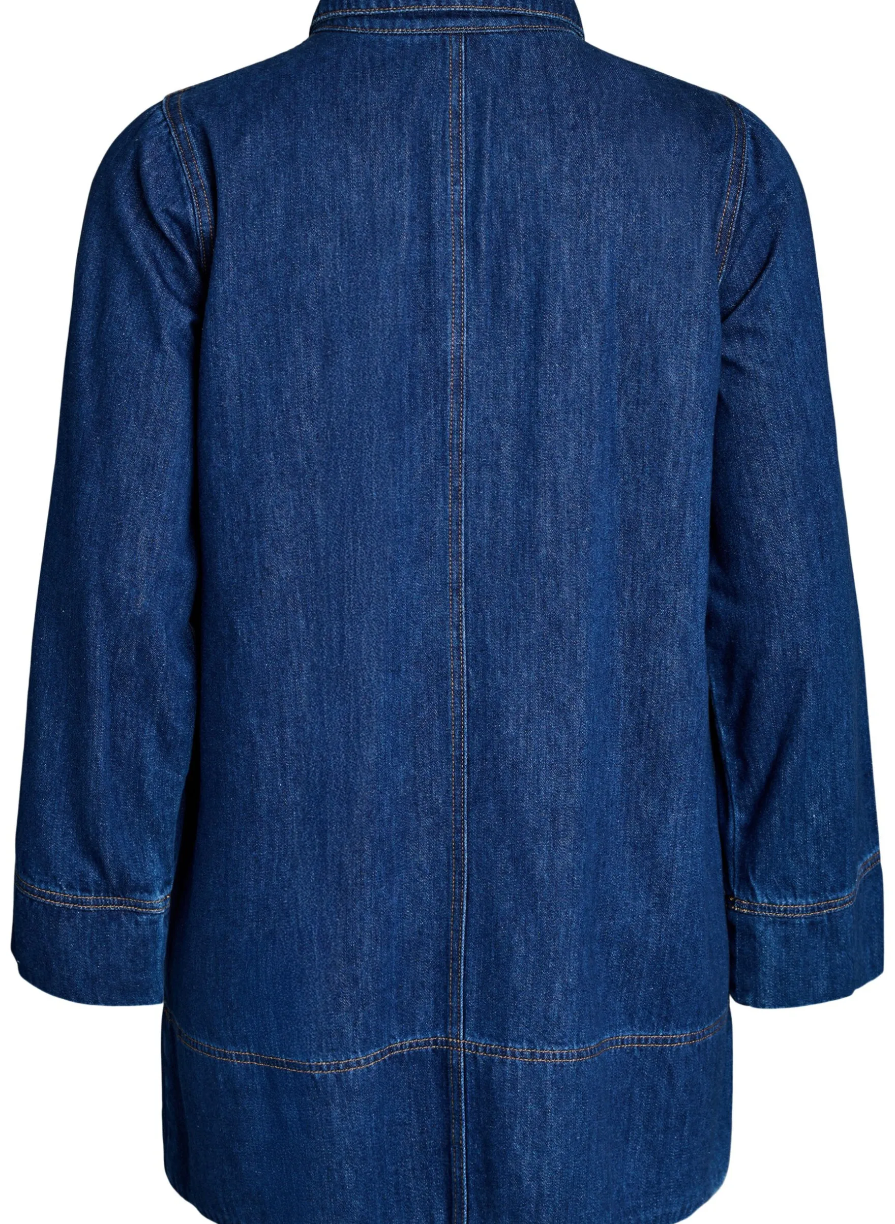 Kurzes Jeanskleid mit Kragen und Knopfleiste