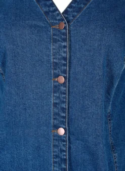 Kurzes Jeanskleid mit V-Ausschnitt
