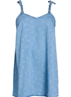 Kurzes Jeanskleid mit verstellbaren Trägern