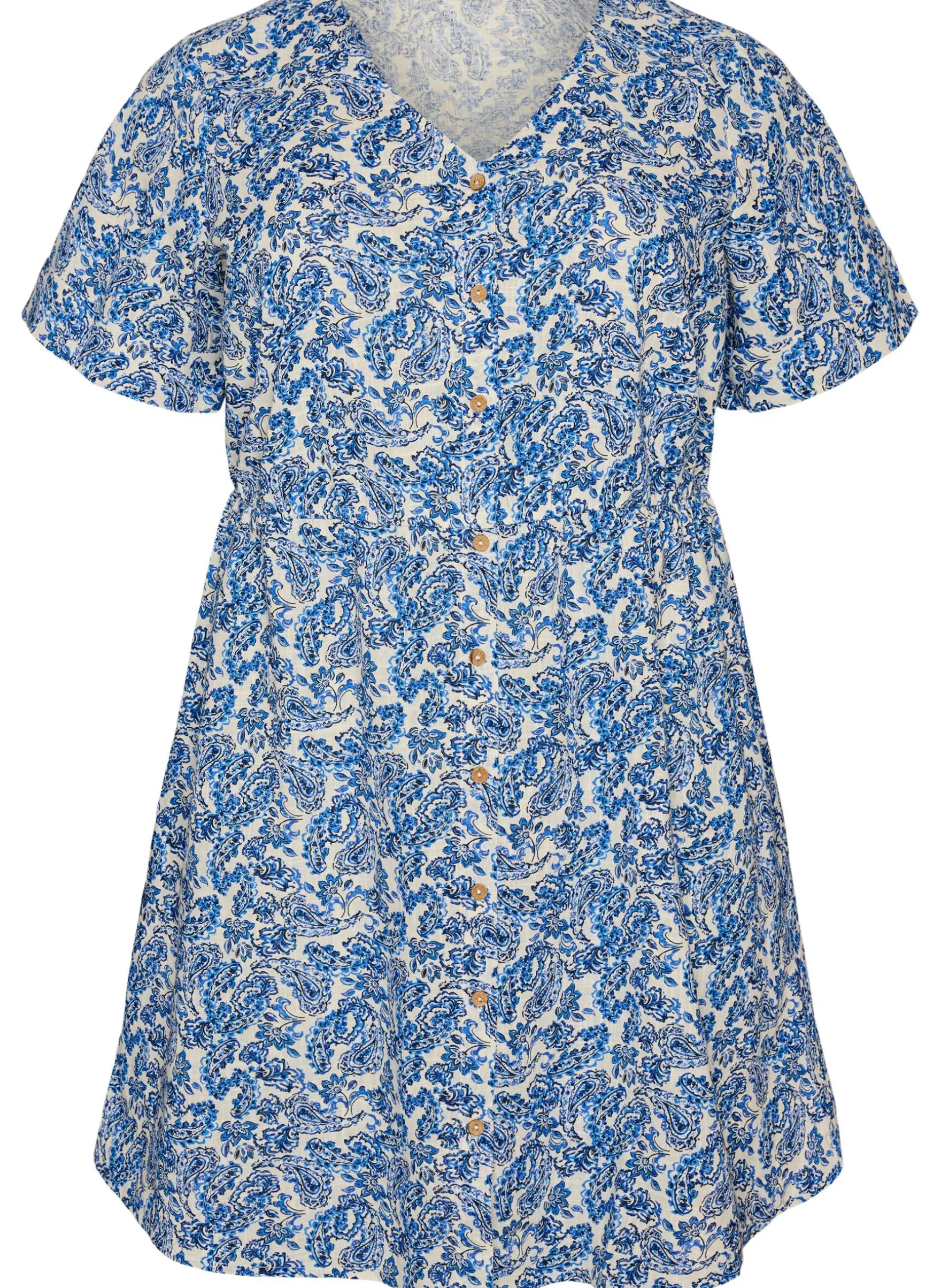 Kurzes Kleid aus Baumwolle mit Blumenprint