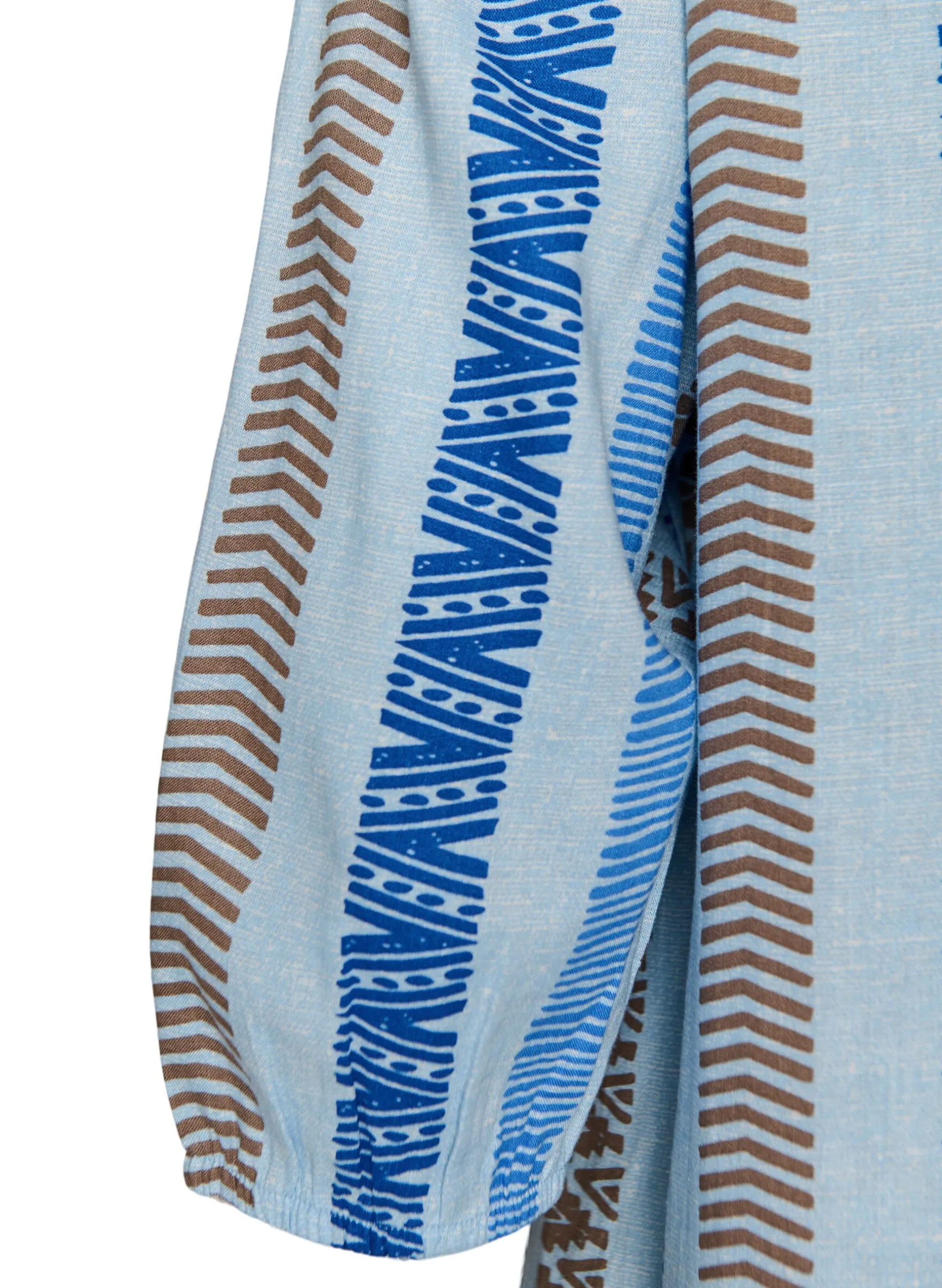 Kurzes Kleid aus Leinen und Viskose mit 3/4-Ärmeln