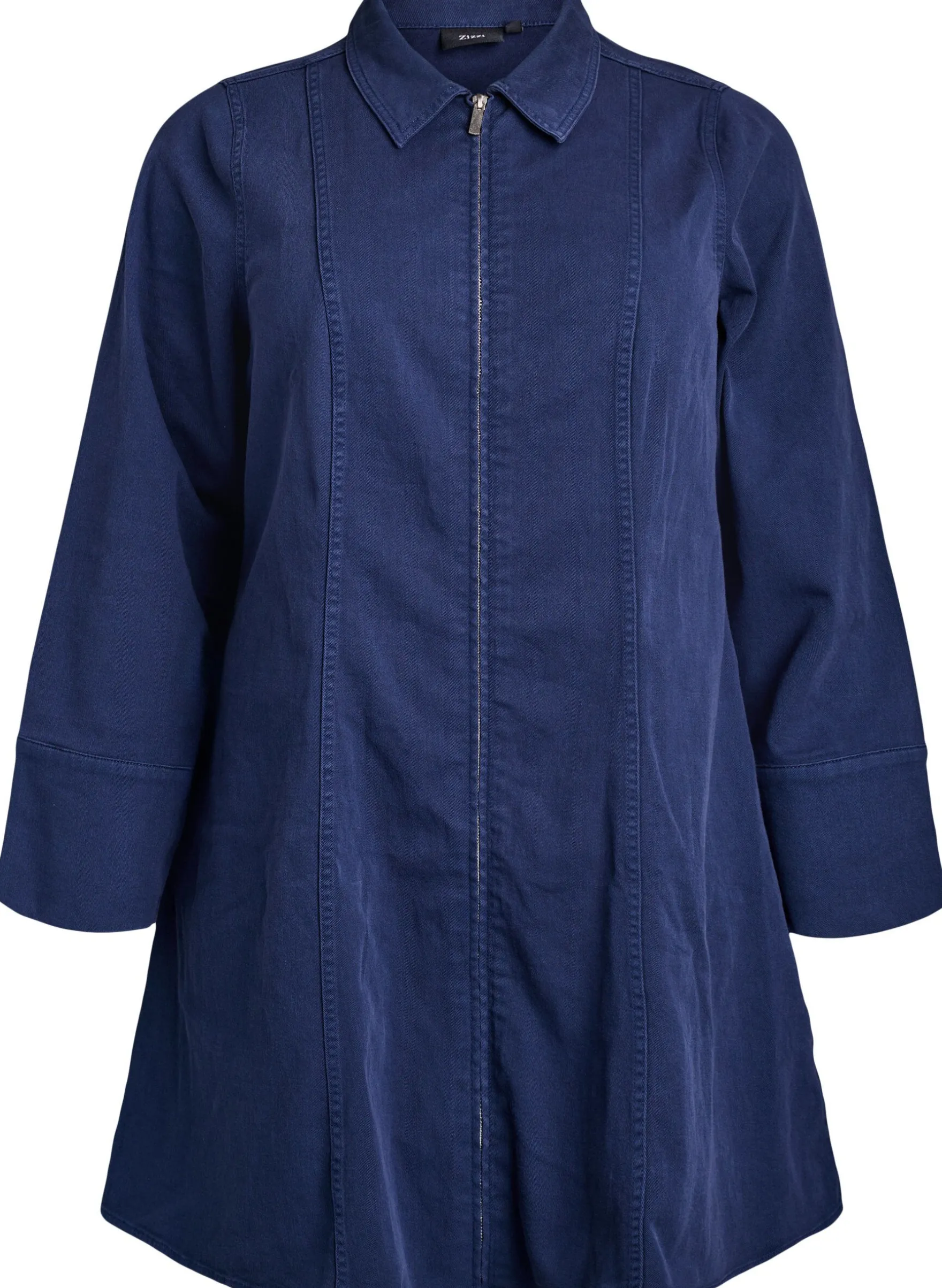 Kurzes Kleid aus Twill mit Reißverschluss