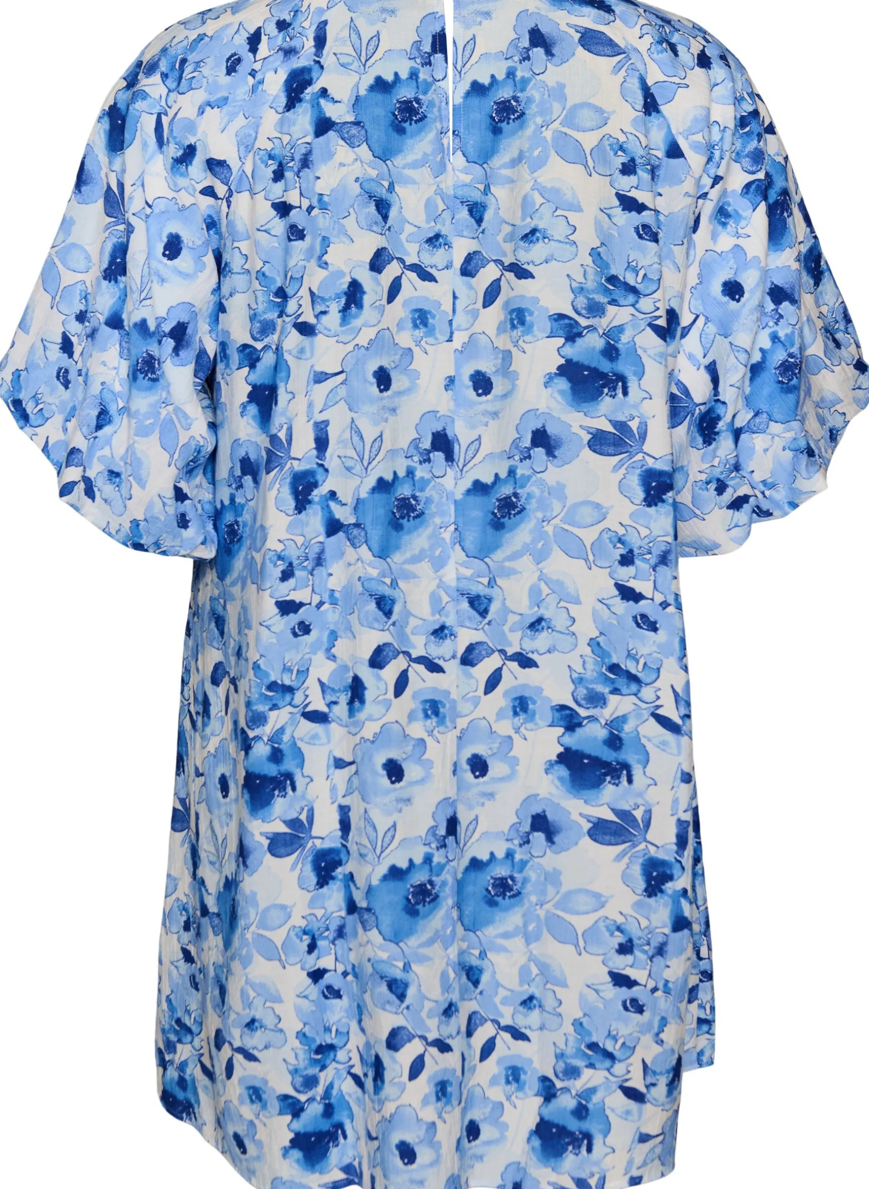 Kurzes Kleid aus Viskose mit Ballonärmeln