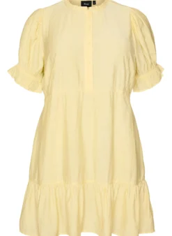 Kurzes Kleid aus Viskose mit Rüschendetails