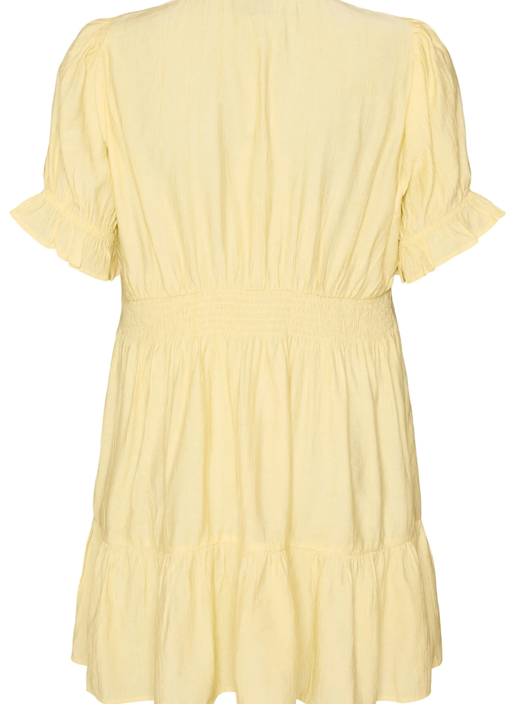 Kurzes Kleid aus Viskose mit Rüschendetails