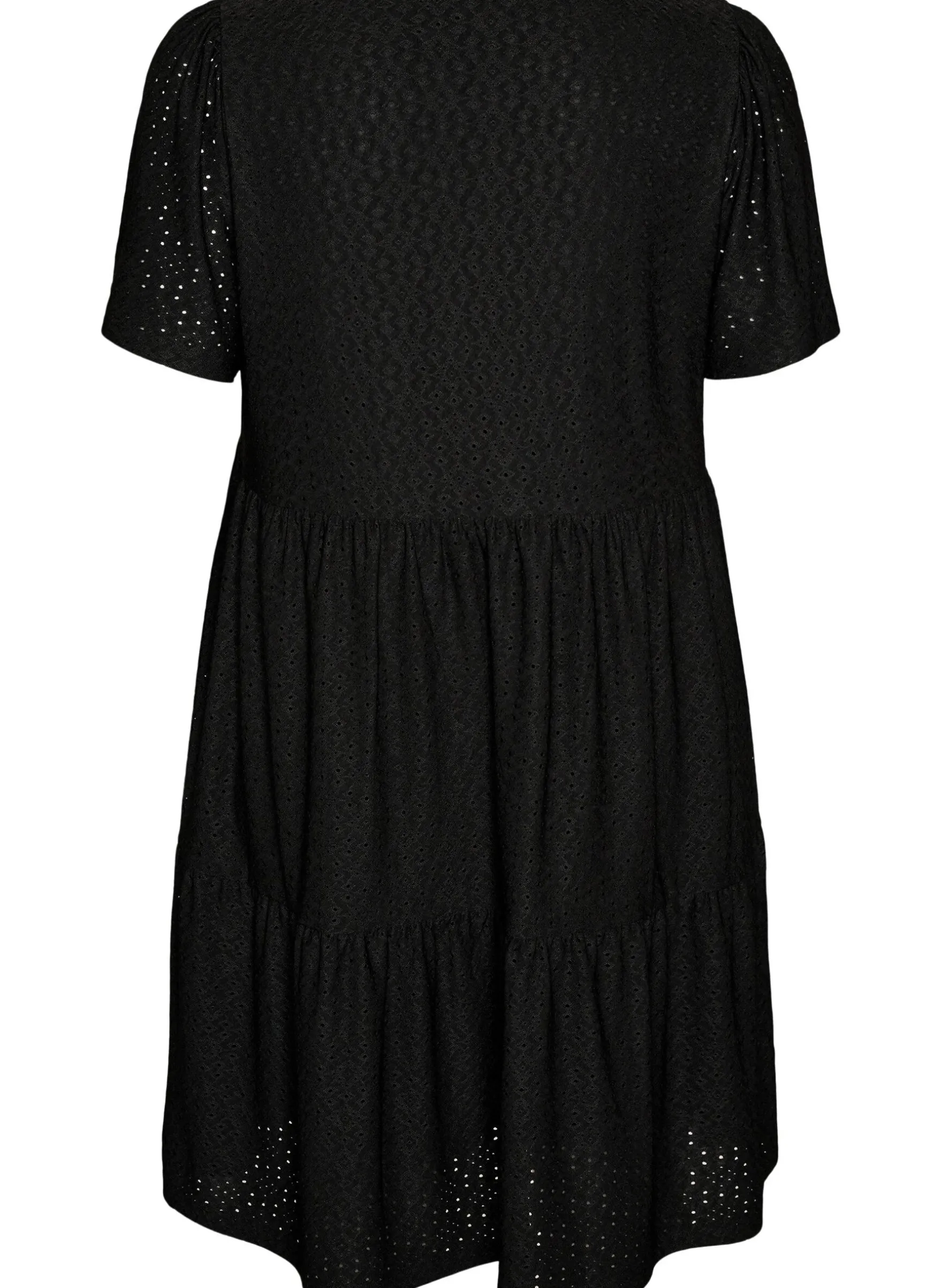 Kurzes Kleid mit Spitzenmuster und Lagenrock