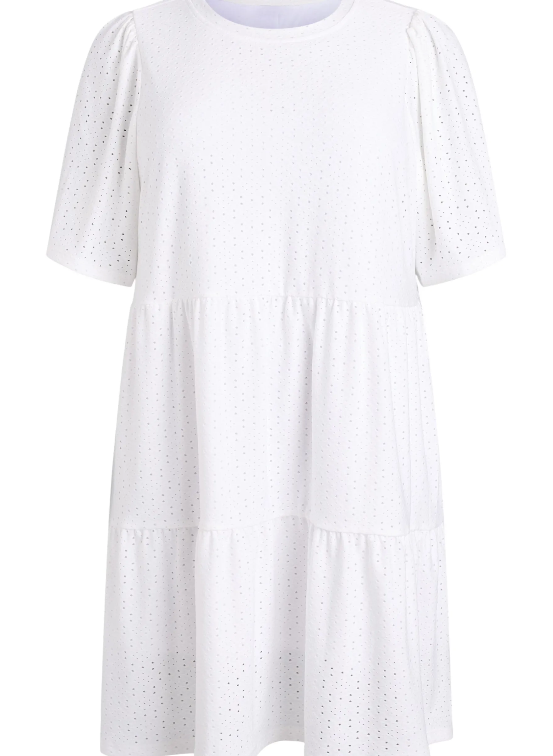 Kurzes Kleid mit Spitzenmuster und Lagenrock