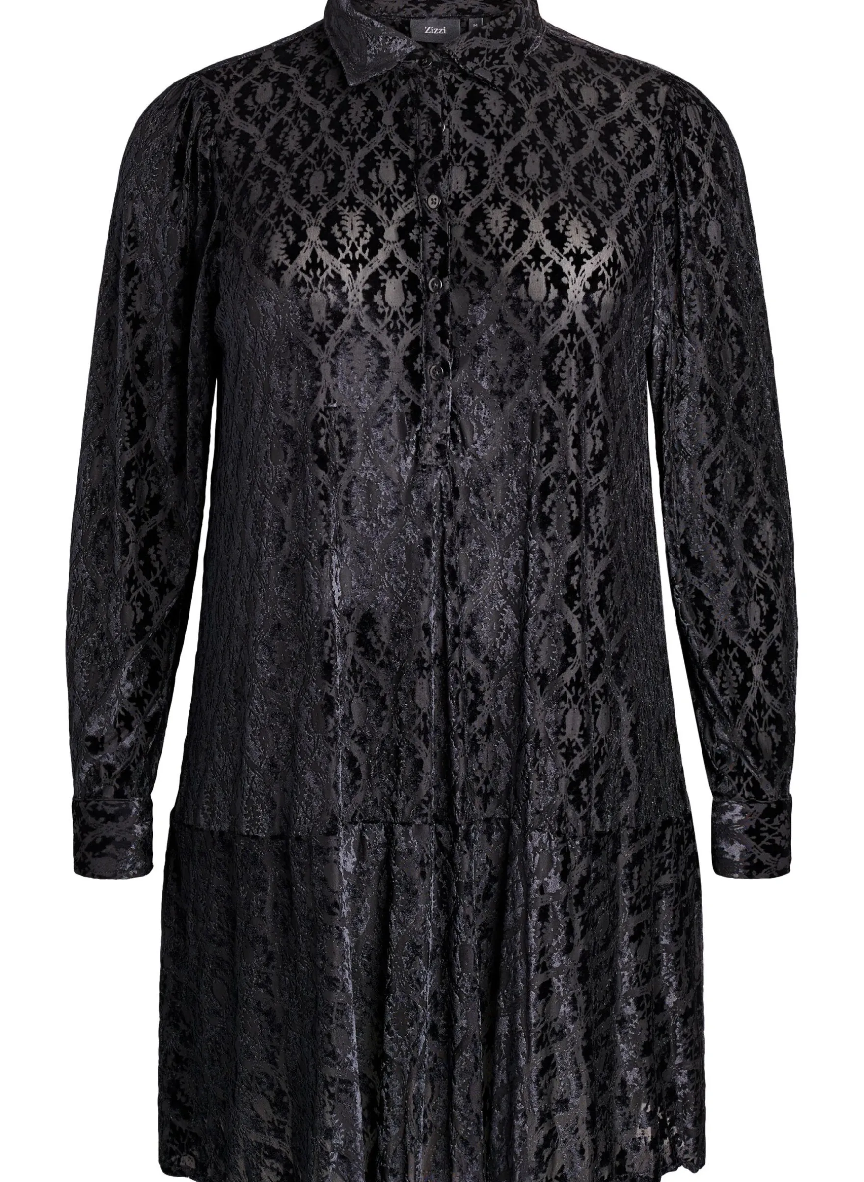 Kurzes Kleid mit Veloursmuster
