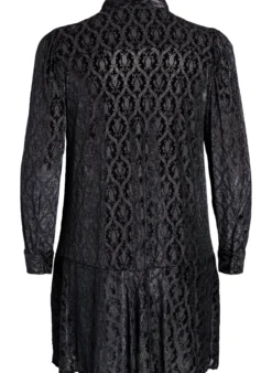 Kurzes Kleid mit Veloursmuster