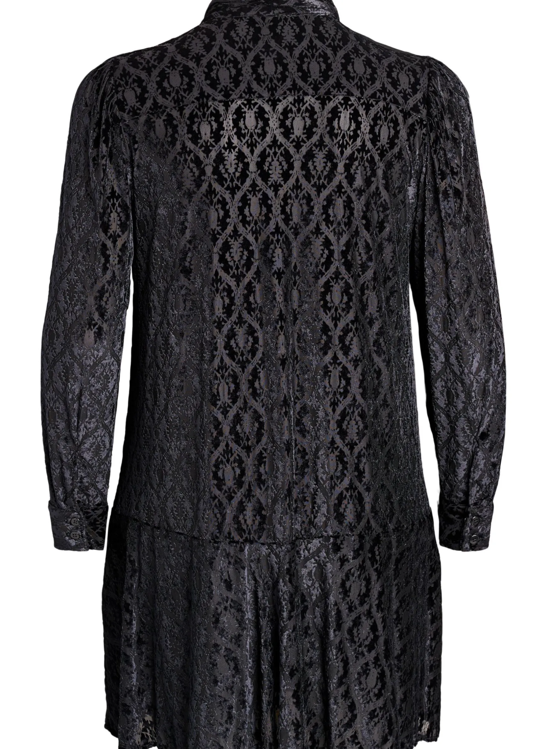 Kurzes Kleid mit Veloursmuster