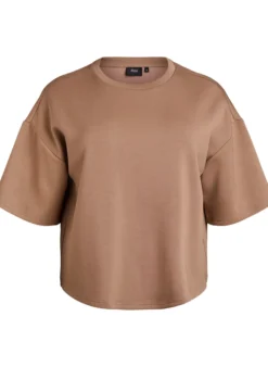 Kurzes Loose-Fit T-Shirt aus Modal-Mix