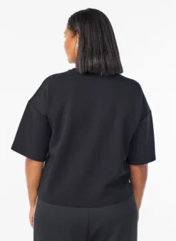 Kurzes Loose-Fit T-Shirt aus Modal-Mix