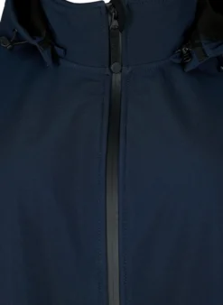 Kurze Softshell-Jacke mit abnehmbarer Kapuze