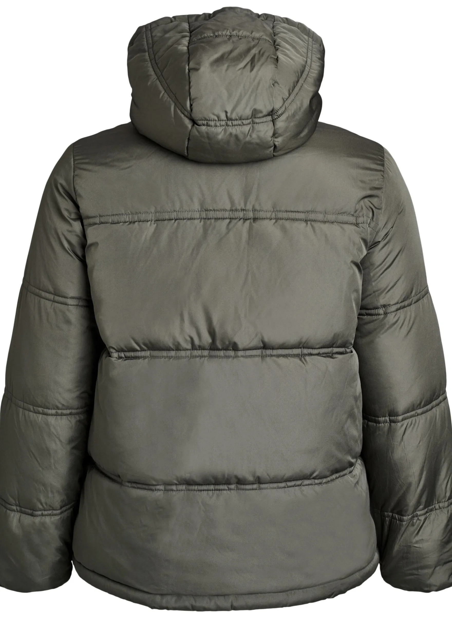 Kurze Steppjacke mit Kapuze und Zwei-Wege-Reißverschluss