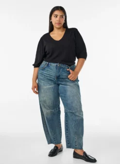 Kurzärmelige Bluse aus Strick mit Pointelle-Muster