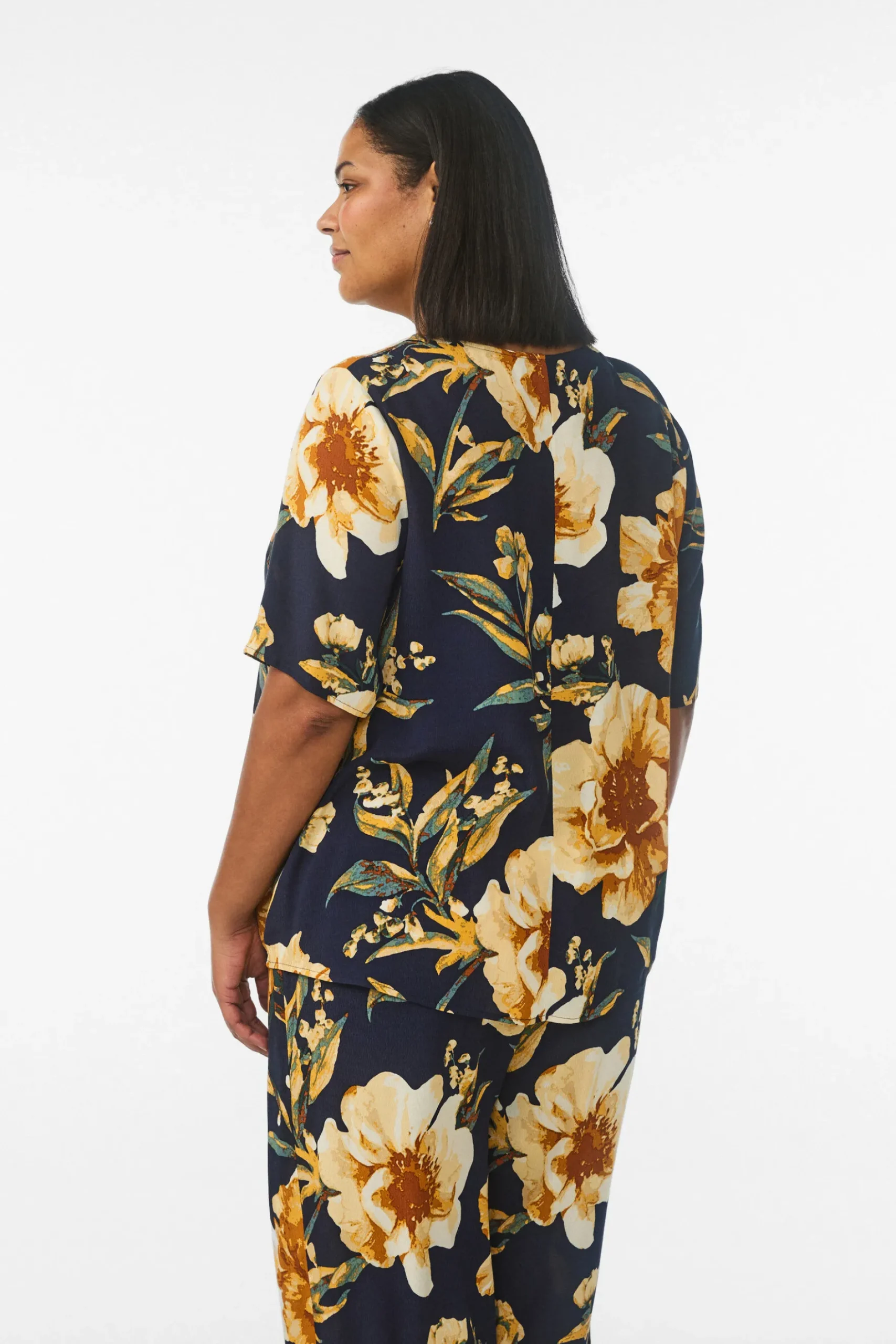Kurzärmelige Bluse aus Viskose mit Print