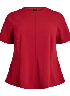 Kurzärmelige Bluse mit formgebenden Abnähern