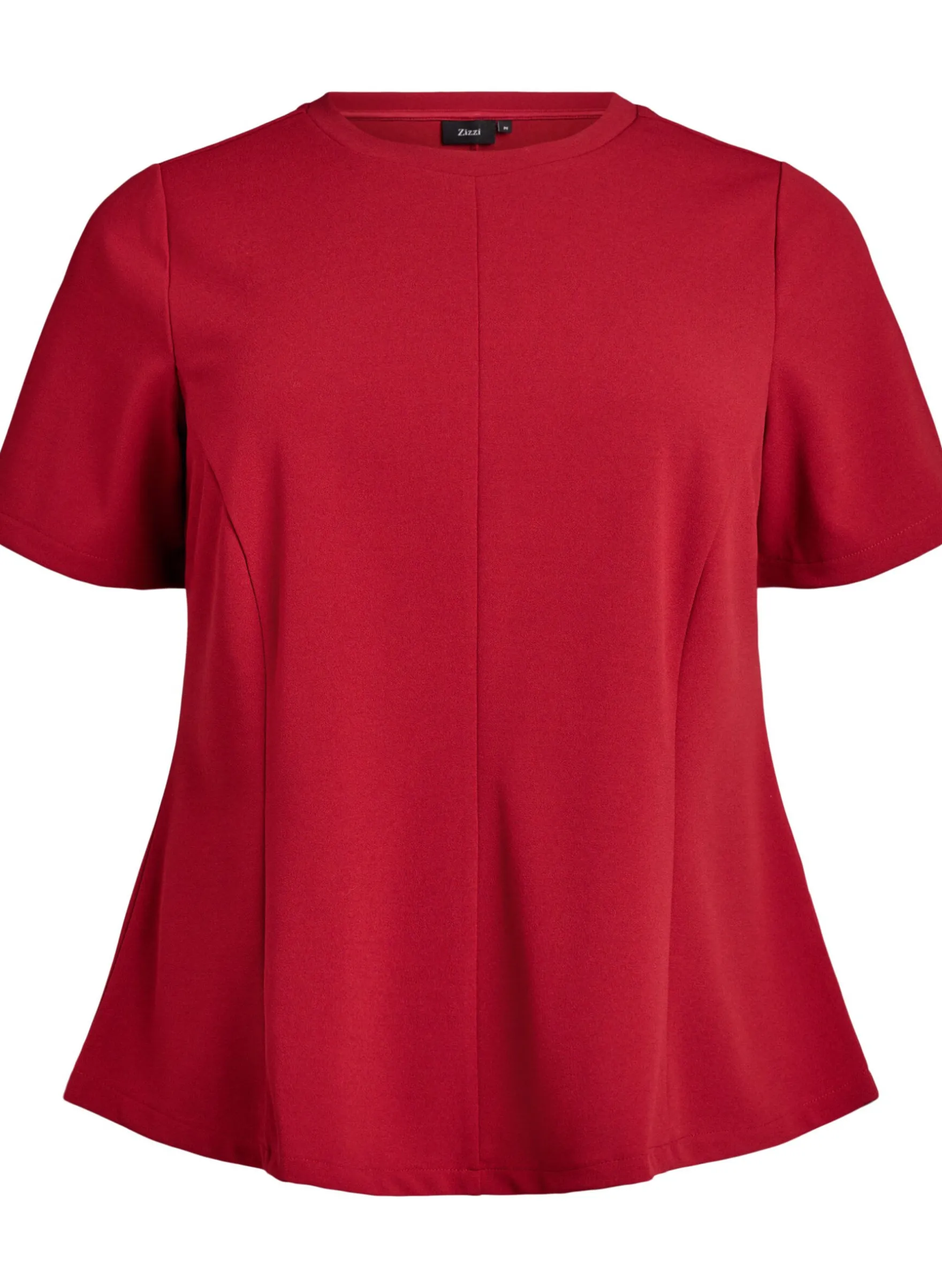 Kurzärmelige Bluse mit formgebenden Abnähern