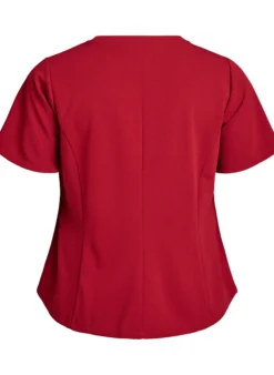Kurzärmelige Bluse mit formgebenden Abnähern