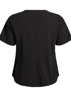 Kurzärmelige Bluse mit formgebenden Abnähern
