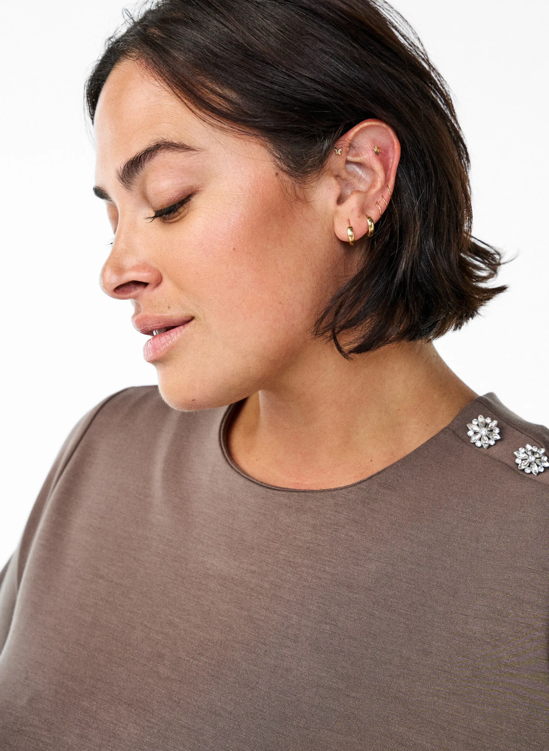 Kurzärmelige Bluse mit Knopfdetail