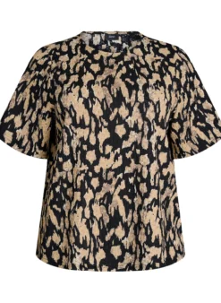 Kurzärmelige Bluse mit Muster